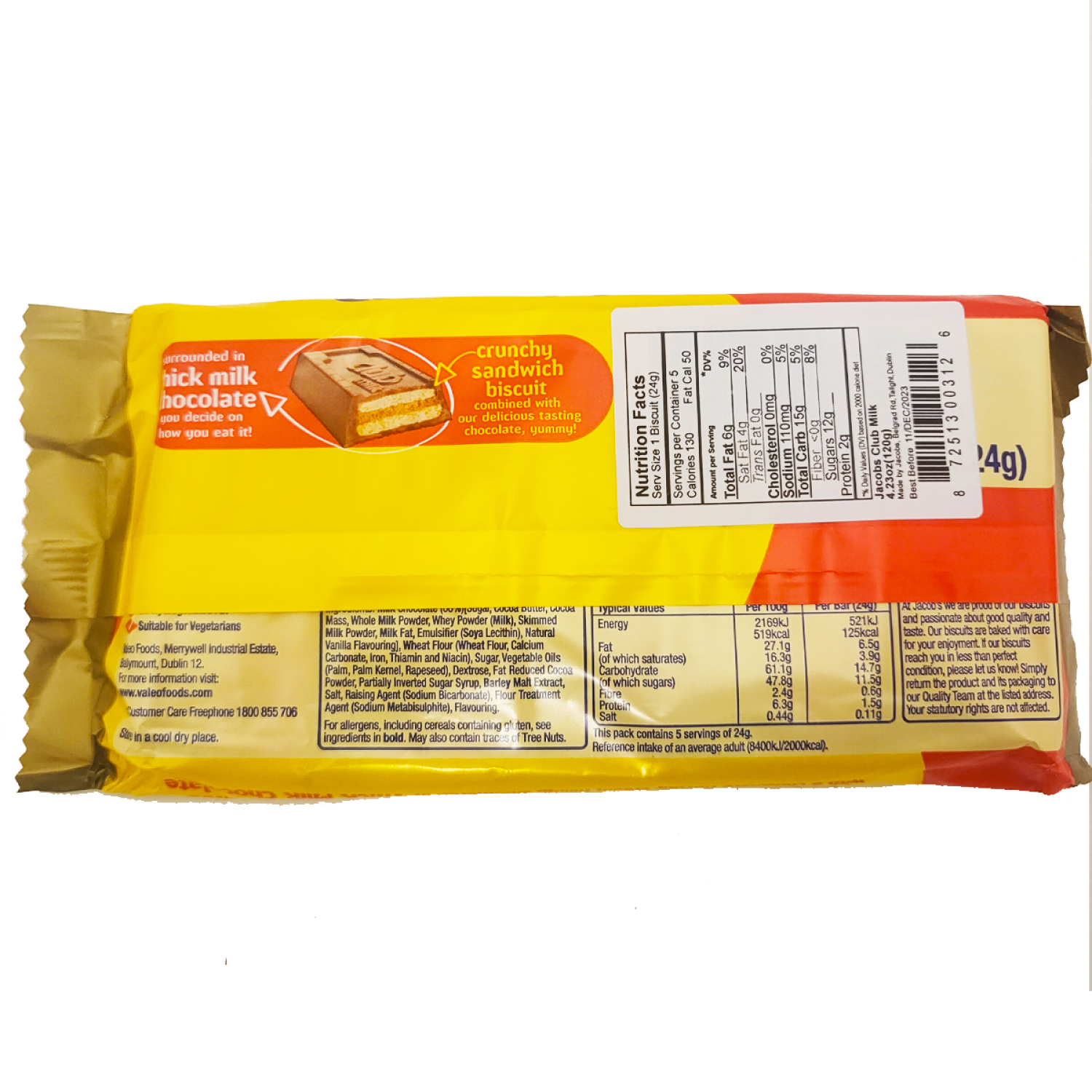 slide 2 of 2, Jacob's Club Milk Chocolate, 4.23 oz