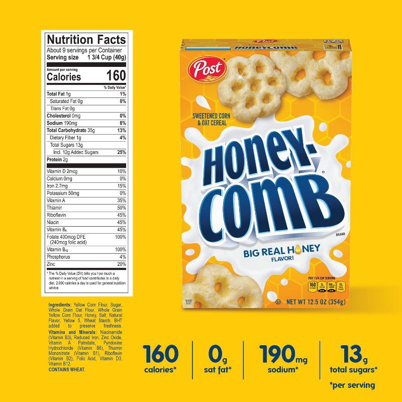 slide 5 of 12, Honeycomb Cereal - 19oz - Post, 19 oz