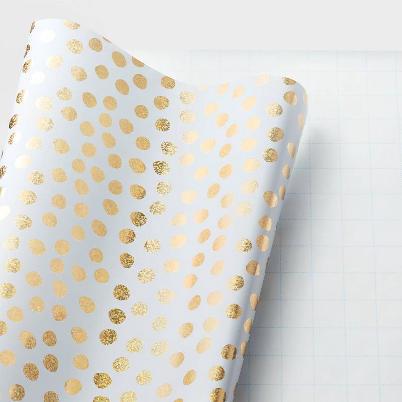 slide 3 of 4, Gold Dots Wrapping Paper - Spritz™, 1 ct