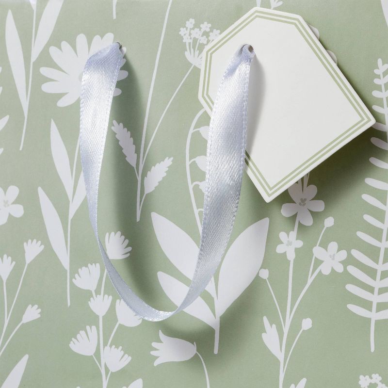 slide 3 of 3, Floral X-Small Wedding Gift Bag - Spritz™: Botanical Pattern, Multi-Colored, Paper, Bridal & Baby Shower, 8.375" Height, 1 ct