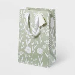 Floral X-Small Wedding Gift Bag - Spritz™: Botanical Pattern, Multi-Colored, Paper, Bridal & Baby Shower, 8.375" Height