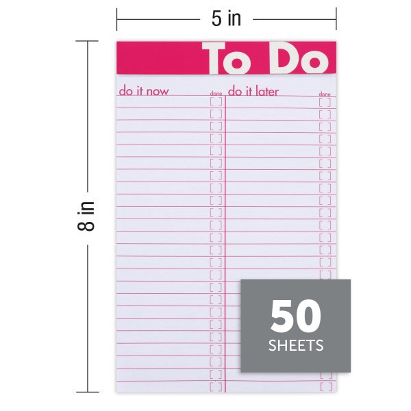slide 3 of 5, Office Depot Brand Junior Legal To-Do Pad, 5"" X 8"", Specialty Ruled, 100 Pages (50 Sheets), Assorted Colors, 50 ct