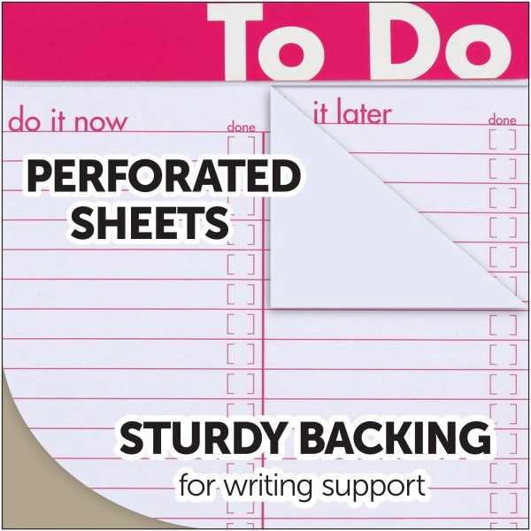 slide 2 of 5, Office Depot Brand Junior Legal To-Do Pad, 5"" X 8"", Specialty Ruled, 100 Pages (50 Sheets), Assorted Colors, 50 ct