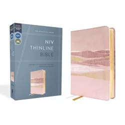 Harper Collins Niv, Thinline Bible, Leathersoft, Pink, Red Letter, Comfort Print - by Zondervan (Leather Bound)