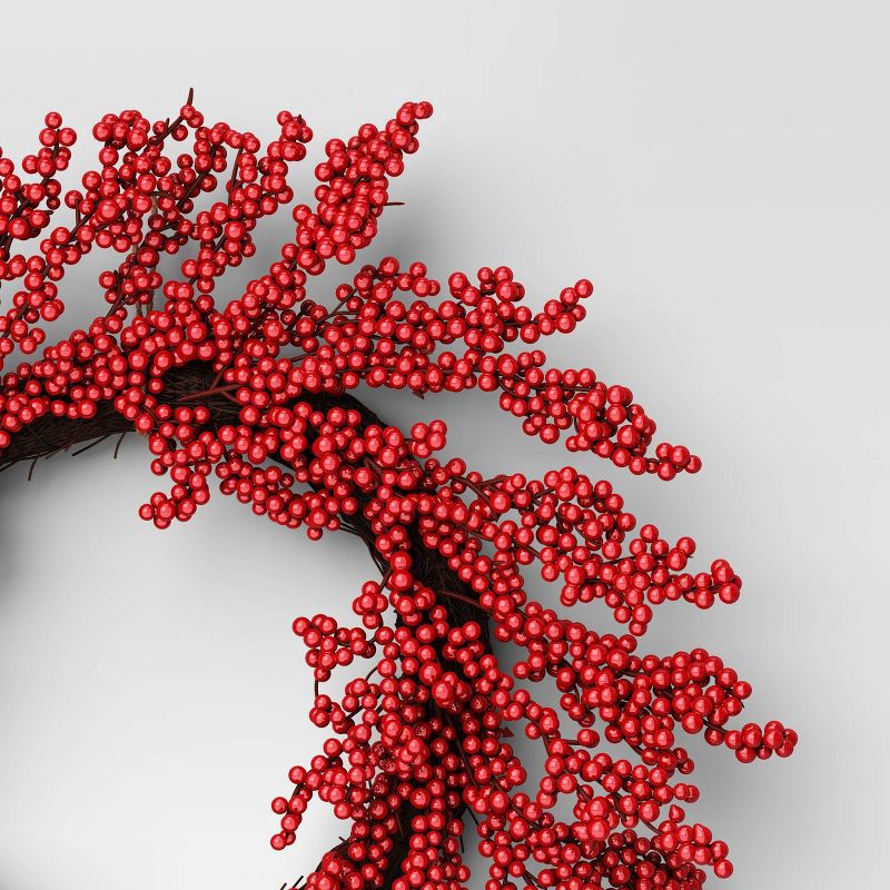 slide 3 of 3, 22" Cluster Berry Artificial Christmas Wreath Red - Wondershop™, 1 ct