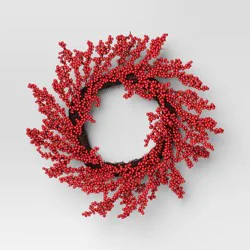 22&quot; Cluster Berry Artificial Christmas Wreath Red - Wondershop™