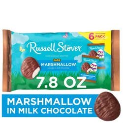 RUSSELL STOVER Easter Marshmallow Milk Chocolate Candy Easter Eggs - 7.8oz/6pk