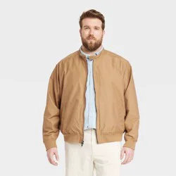 Men's Faux Suede Lightweight Bomber Jacket - Goodfellow & Co Brown XL