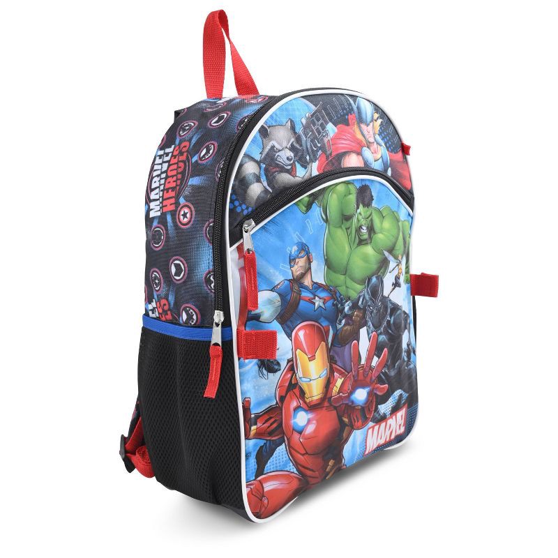 Marvel Spider-Man Backpack Kids 16 5PC Water Bottle School Combo Set