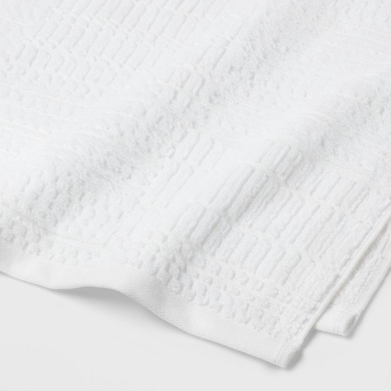 slide 6 of 9, 6pc Modern Bath Towels and Washcloths Set White - Threshold™: Cotton Terry, Fade-Resistant, OEKO-TEX Certified, 6 ct