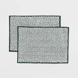 2pk 17"x24" Rug Set Dark Green - Room Essentials™: Abstract Tufted Polyester, Machine Washable