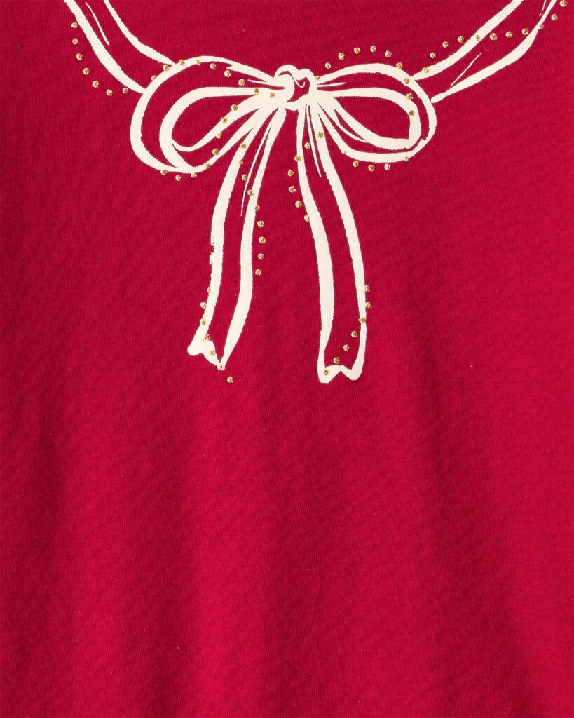 slide 2 of 2, Carter's Toddler Girl Bow Long-Sleeve Graphic Tee - Red Red 2T, 1 ct