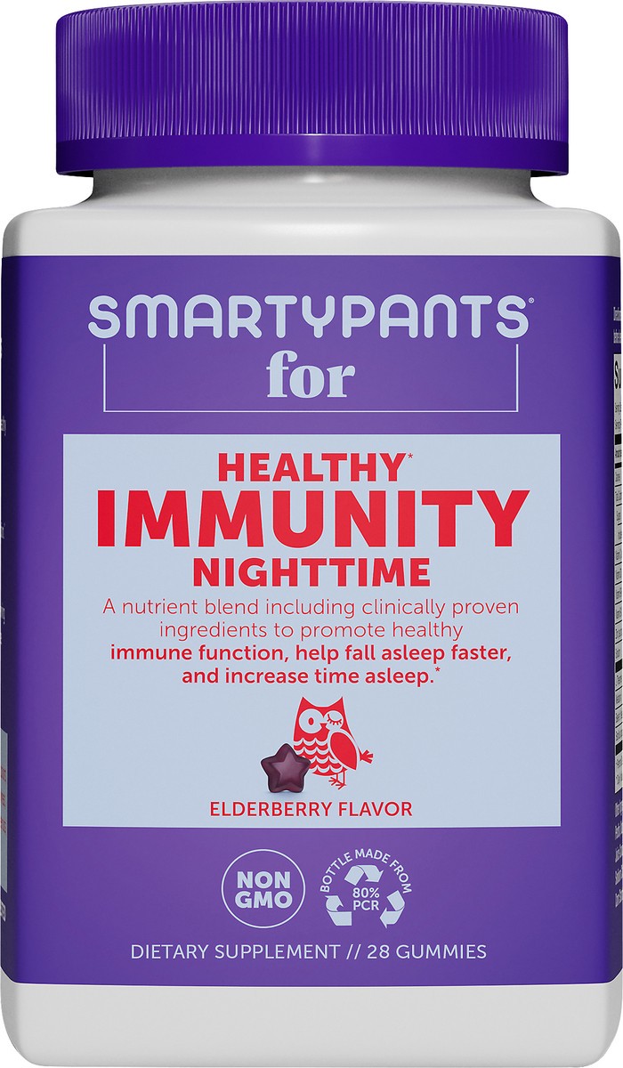 slide 7 of 7, SmartyPants Nighttime Gummies Elderberry Flavor Healthy Immunity 28 ea, 28 ct