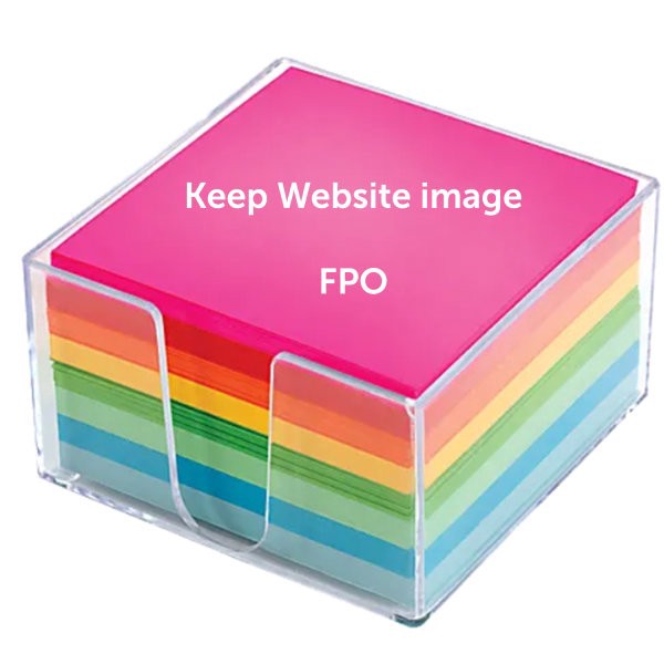 slide 3 of 3, Office Depot Brand Plexi Note Cube, 3 1/4"" X 3 1/4"", Unruled, 500 Sheets, Assorted Neon Colors, 500 ct