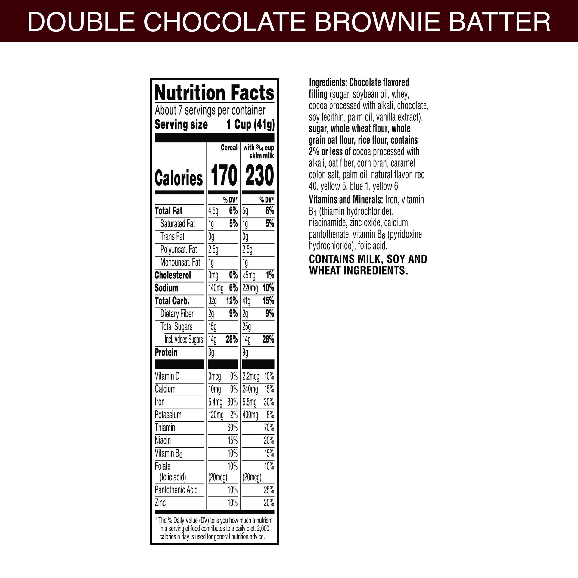 slide 3 of 5, Krave Kellogg's Krave Cold Breakfast Cereal, Chocolate Cereal, Kids Snacks, Double Chocolate Brownie Batter, 10.5oz Box, 10.5 oz