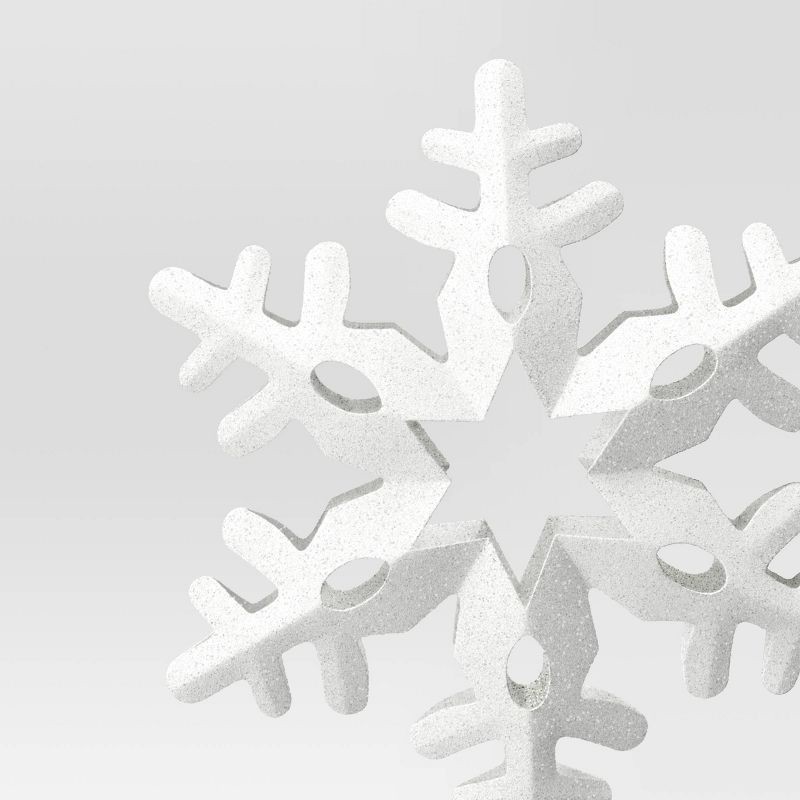 slide 3 of 3, 14" Metal Snowflake Christmas Tree Topper White - Wondershop™: Traditional Indoor Decor: Traditional Indoor Decor, 1 ct