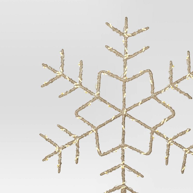 slide 4 of 4, 15.5" Pre-lit LED Metal Snowflake Christmas Tree Topper Champagne Gold with Warm White Lights - Wondershop™: Indoor Decor: Indoor Decor, 1 ct