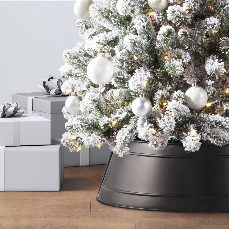 slide 2 of 3, 25" Metal Christmas Tree Collar Black - Wondershop™, 1 ct