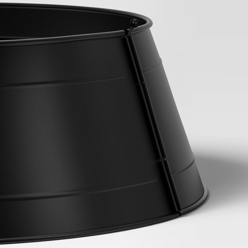 slide 3 of 3, 25" Metal Christmas Tree Collar Black - Wondershop™, 1 ct