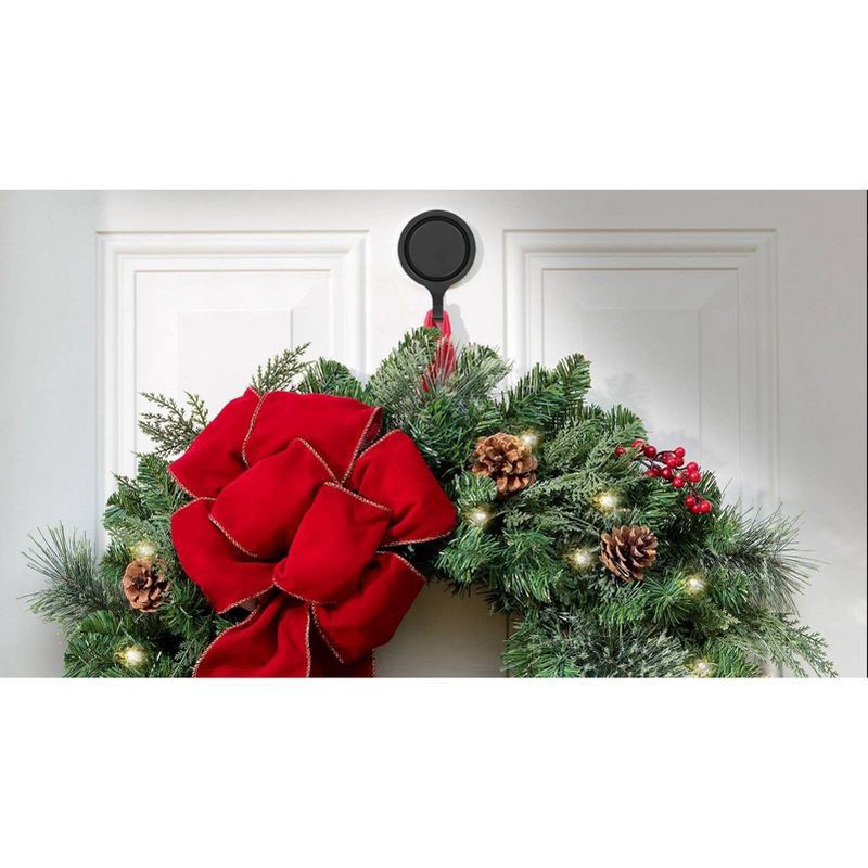 slide 3 of 4, Haute Decor Haute Décor 4.7" Attract Magnetic Christmas Wreath Hanger Matte Black: Weather-Resistant Door Hook, Outdoor Use, 1 ct