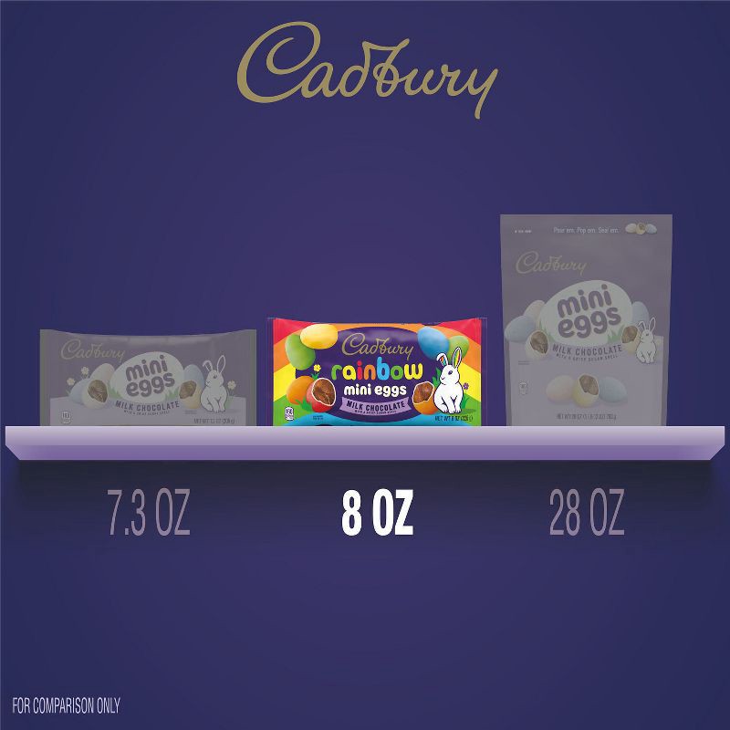 slide 7 of 7, Cadbury Mini Eggs Milk Chocolate Rainbow Easter Candy - 8oz, 8 oz