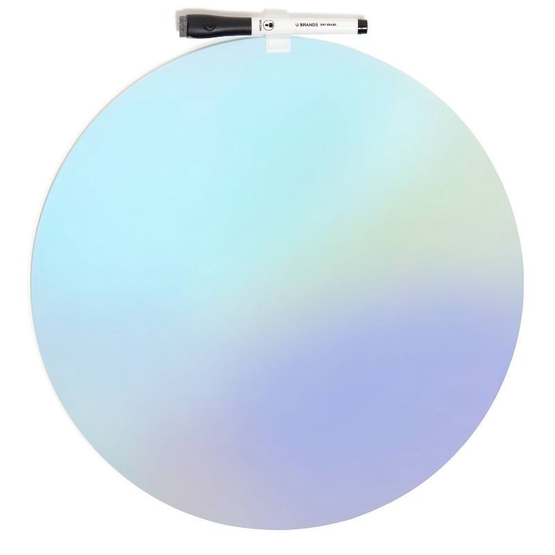 slide 1 of 7, U Brands 14" Round Acrylic Dry Erase Board Iridescent, 1 ct