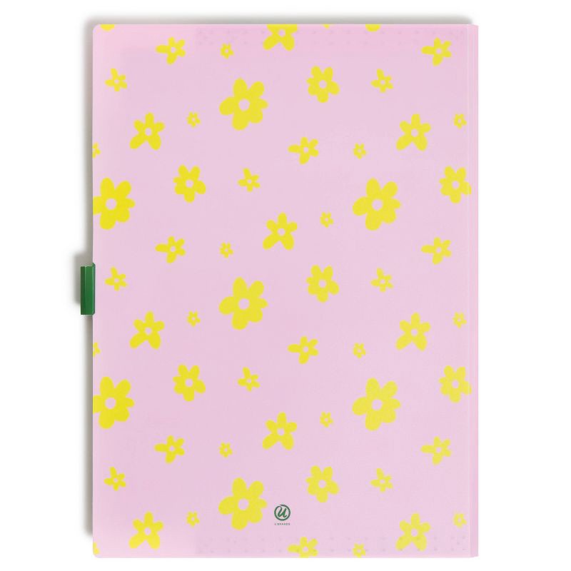 slide 4 of 6, U Brands 6 Pocket Poly Expandable Folders 70s Floral Check, 1 ct