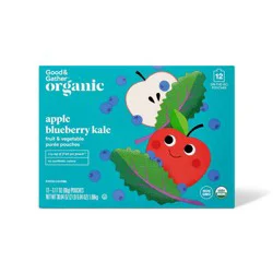 Organic Apple Blueberry Kale Fruit & Vegetable Puree Applesauce Pouches - 38.04oz/12ct - Good & Gather™
