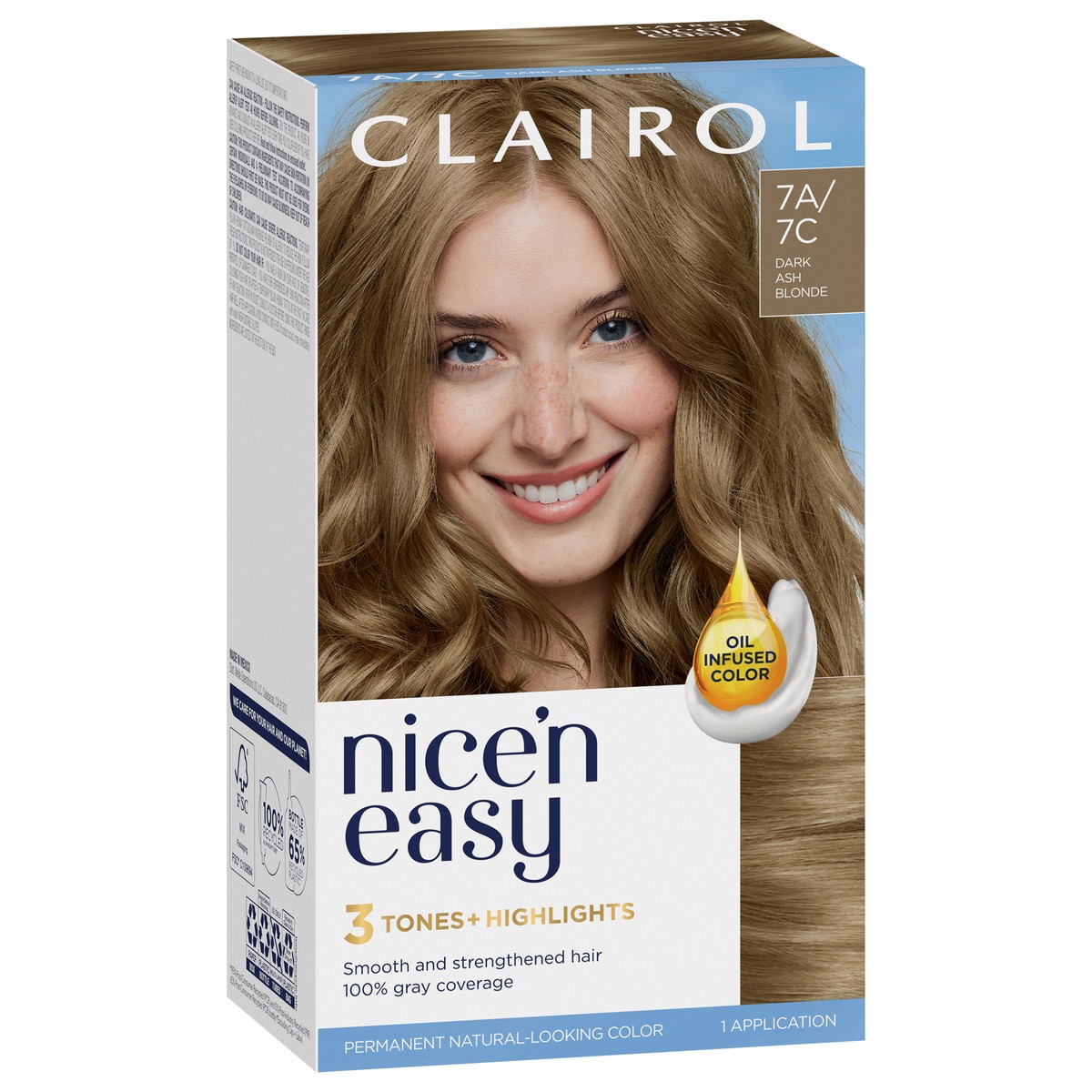 slide 2 of 12, Nice'n Easy Clairol Nice 'N Easy Permanent Hair Dye 7C Dark Cool Blonde, 1 ea