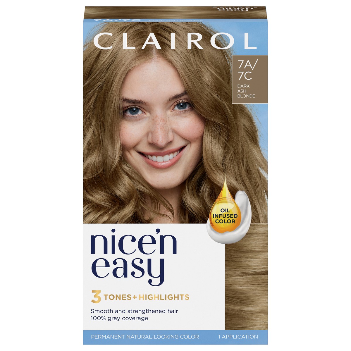 slide 11 of 12, Nice'n Easy Clairol Nice 'N Easy Permanent Hair Dye 7C Dark Cool Blonde, 1 ea