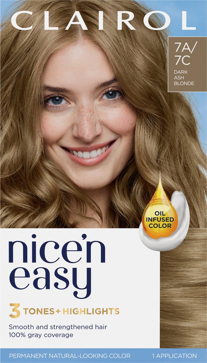 slide 6 of 12, Nice'n Easy Clairol Nice 'N Easy Permanent Hair Dye 7C Dark Cool Blonde, 1 ea