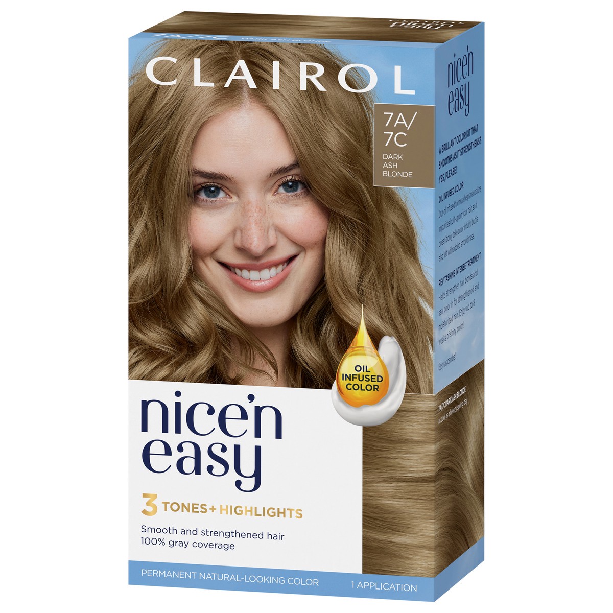 slide 4 of 12, Nice'n Easy Clairol Nice 'N Easy Permanent Hair Dye 7C Dark Cool Blonde, 1 ea
