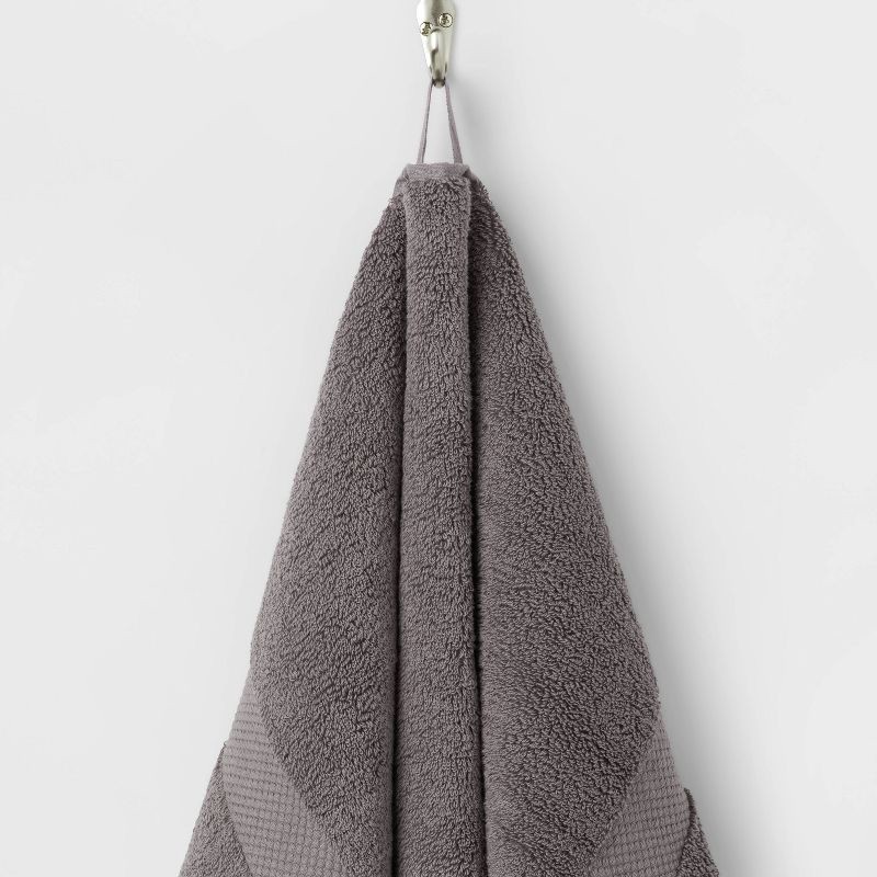 slide 5 of 5, Performance Plus Hand Towel Dark Gray - Threshold™: Cotton Terry, Fade-Resistant, Machine Washable, 1 ct