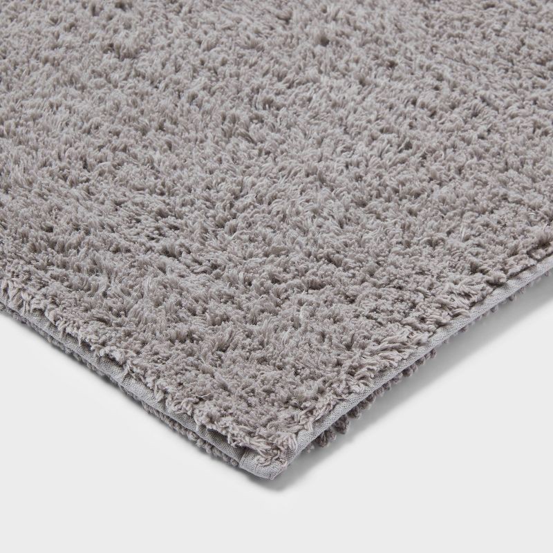 slide 3 of 4, 20"x34" Performance Plus Cotton Reversible Bath Rug/Runner Light Gray - Threshold™: Machine Washable, Tufted, OEKO-TEX Certified, 1 ct