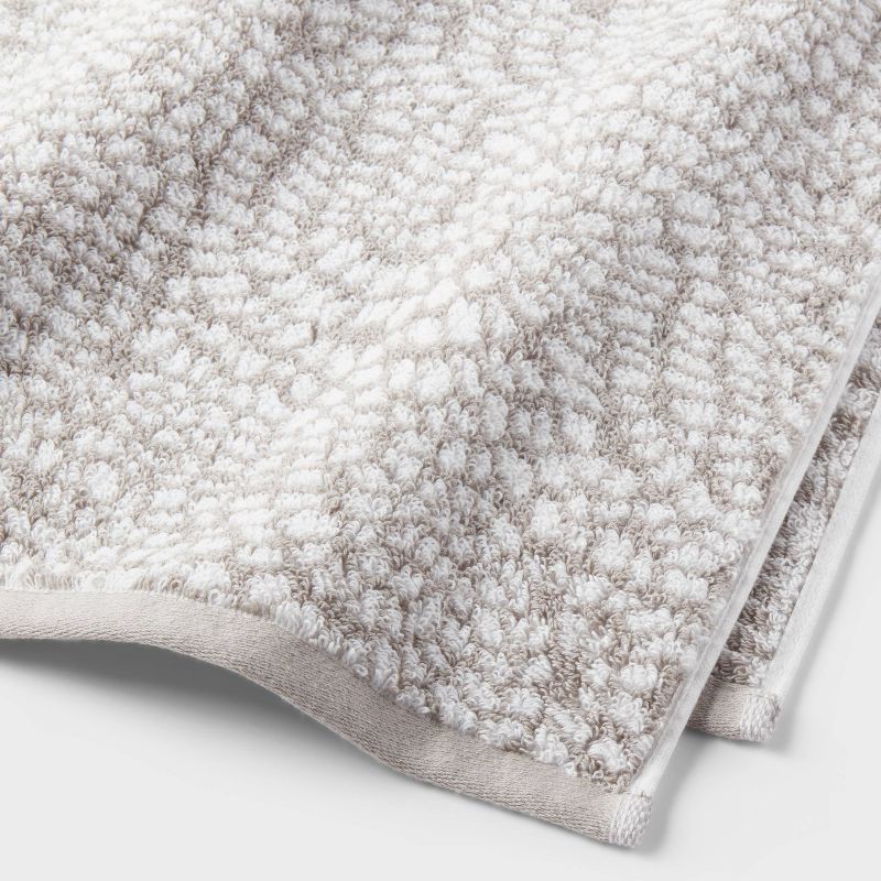 slide 3 of 5, Performance Plus Oversized Bath Towel Gray Geo - Threshold™: 100% Cotton, Jacquard Terry, Fade-Resistant, Machine Washable, 1 ct