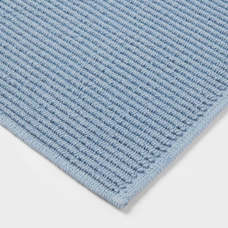 slide 3 of 4, 20"x30" Performance Plus Bath Rug Solid Light Blue - Threshold™: Cotton, Woven, Low Pile, OEKO-TEX Certified, 1 ct