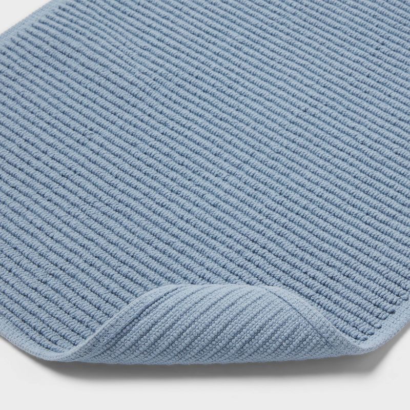 slide 4 of 4, 20"x30" Performance Plus Bath Rug Solid Light Blue - Threshold™: Cotton, Woven, Low Pile, OEKO-TEX Certified, 1 ct