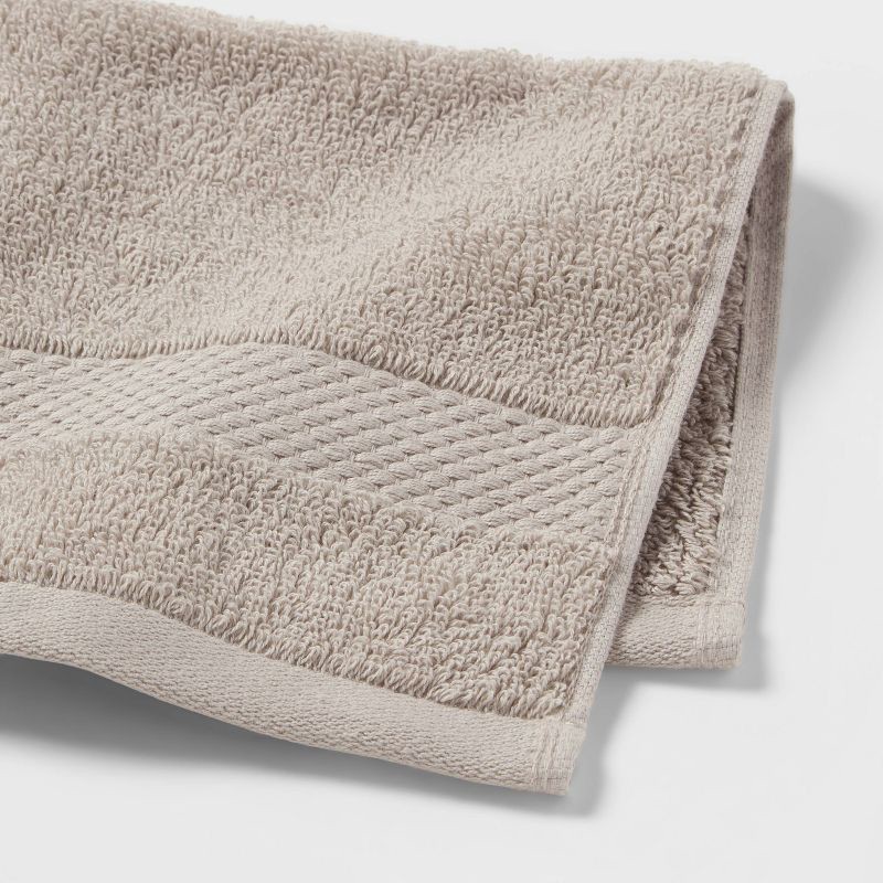 slide 4 of 4, 4pc Performance Plus Washcloths Light Gray - Threshold™: Cotton Terry, Heavyweight 550-800 GSM, Fade-Resistant, 4 ct