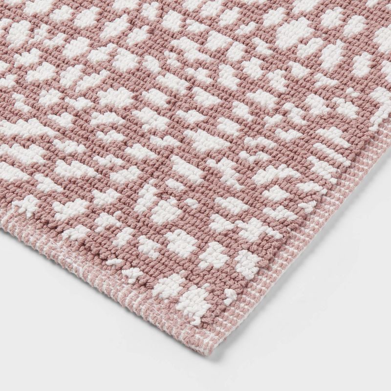 slide 3 of 4, 20"x30" Performance Plus Bath Rug Mauve Geo - Threshold™: Cotton, Low Pile, Machine Washable, OEKO-TEX Certified, 1 ct