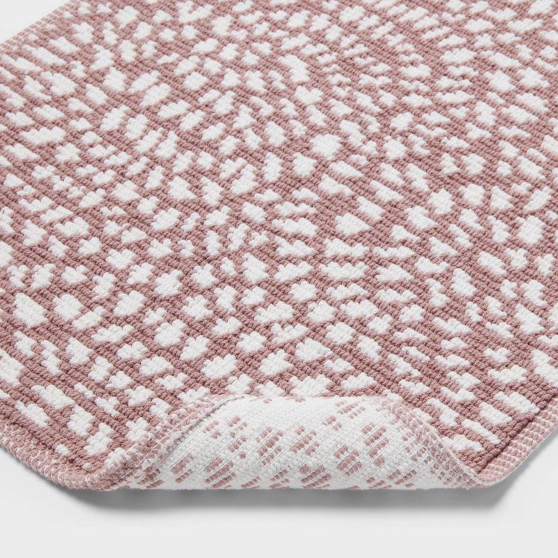 slide 4 of 4, 20"x30" Performance Plus Bath Rug Mauve Geo - Threshold™: Cotton, Low Pile, Machine Washable, OEKO-TEX Certified, 1 ct