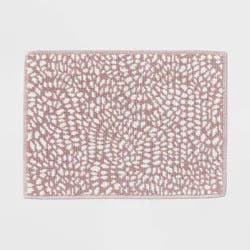 20"x30" Performance Plus Bath Rug Mauve Geo - Threshold™: Cotton, Low Pile, Machine Washable, OEKO-TEX Certified
