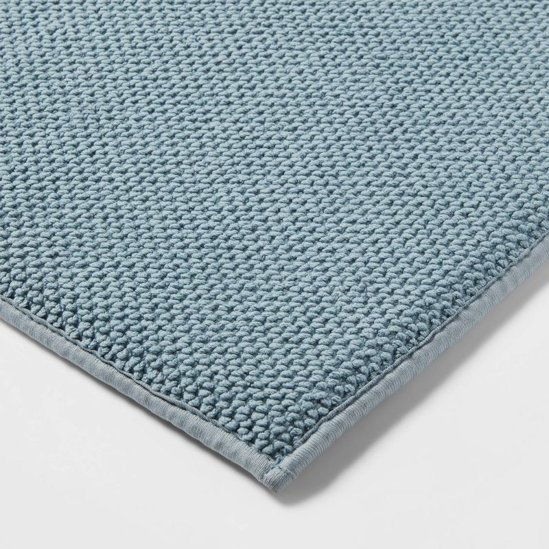 slide 3 of 4, 20"x34" Performance Plus Cotton Memory Foam Bath Rug Aqua - Threshold™: Woven, Machine Washable, OEKO-TEX Certified, 1 ct