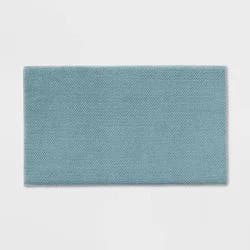 20"x34" Performance Plus Cotton Memory Foam Bath Rug Aqua - Threshold™: Woven, Machine Washable, OEKO-TEX Certified
