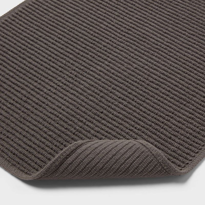slide 4 of 4, 20"x30" Performance Plus Bath Rug Solid Dark Gray - Threshold™, 1 ct