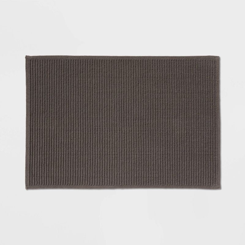 slide 1 of 4, 20"x30" Performance Plus Bath Rug Solid Dark Gray - Threshold™, 1 ct