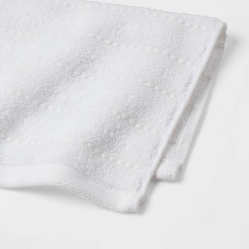 slide 4 of 4, 4pc Performance Plus Washcloths White Striped - Threshold™, 4 ct