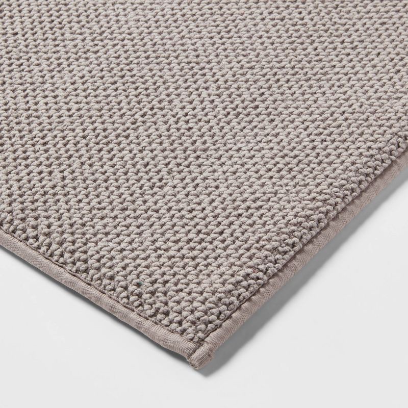 slide 3 of 4, 20"x34" Performance Plus Cotton Memory Foam Bath Rug Light Gray - Threshold™: OEKO-TEX Certified, Machine Washable, 1 ct