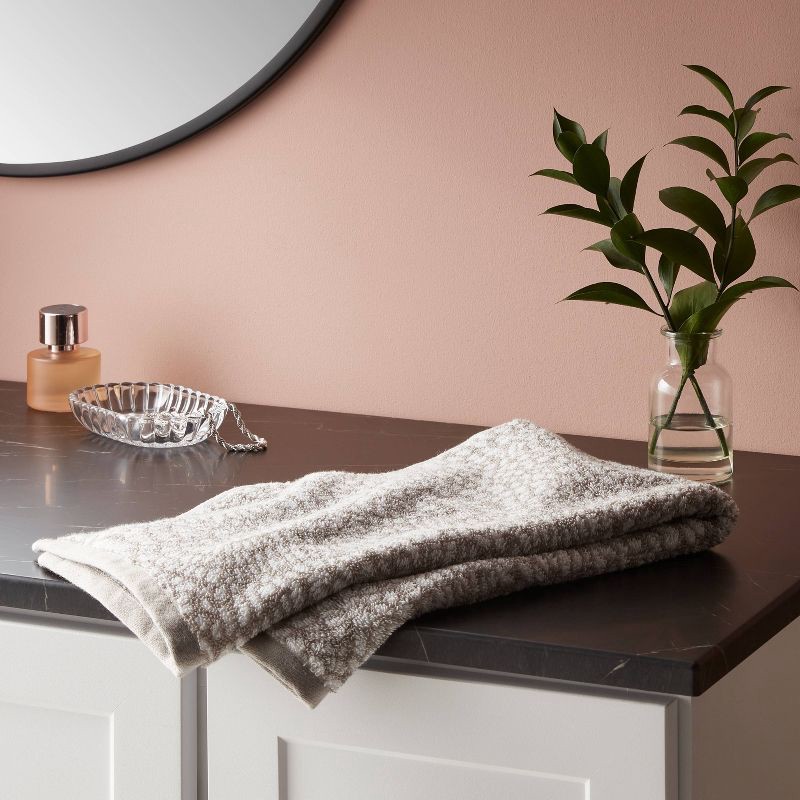 slide 2 of 5, Performance Plus Hand Towel Gray Geo - Threshold™: Cotton Jacquard, Fade-Resistant, 550 GSM, 1 ct