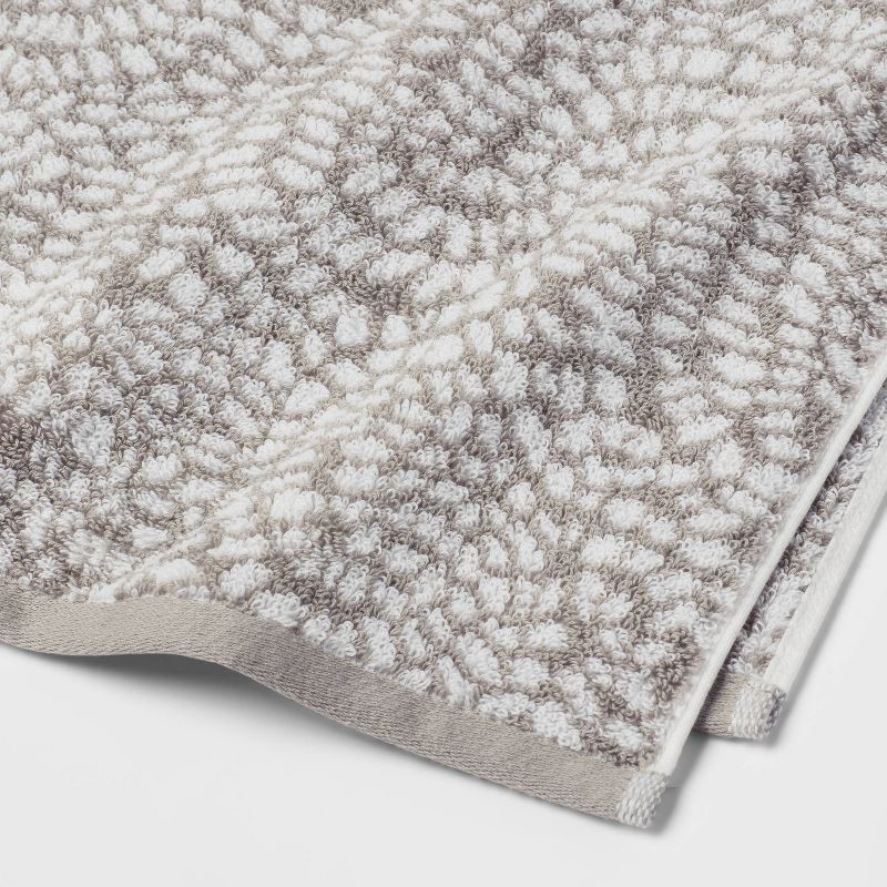 slide 3 of 5, Performance Plus Hand Towel Gray Geo - Threshold™: Cotton Jacquard, Fade-Resistant, 550 GSM, 1 ct