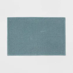 20"x30" Performance Plus Bath Rug Solid Aqua - Threshold™: Cotton, Woven, Low Pile, Machine Washable, OEKO-TEX Certified